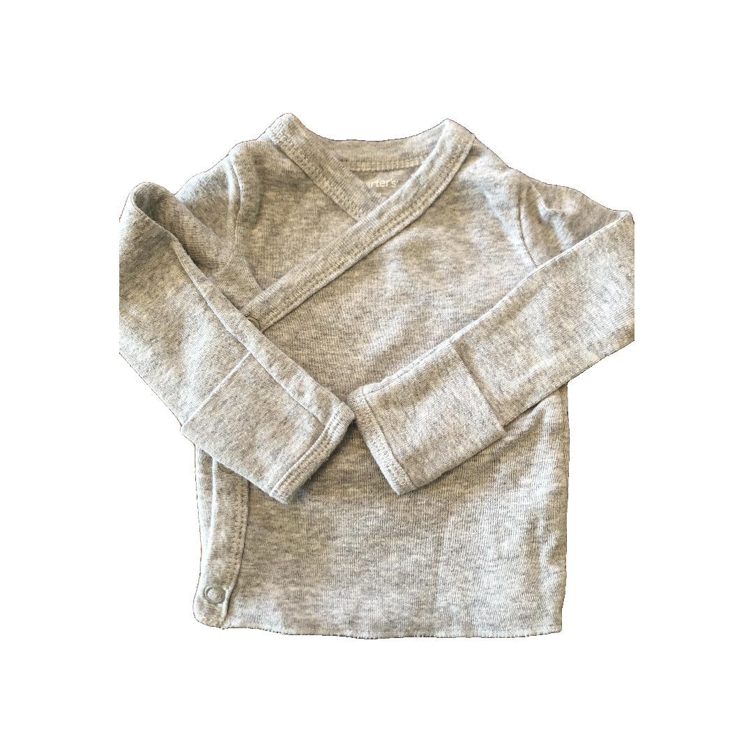 Carters Unisex Grey Shirt Size: Newborn Grey