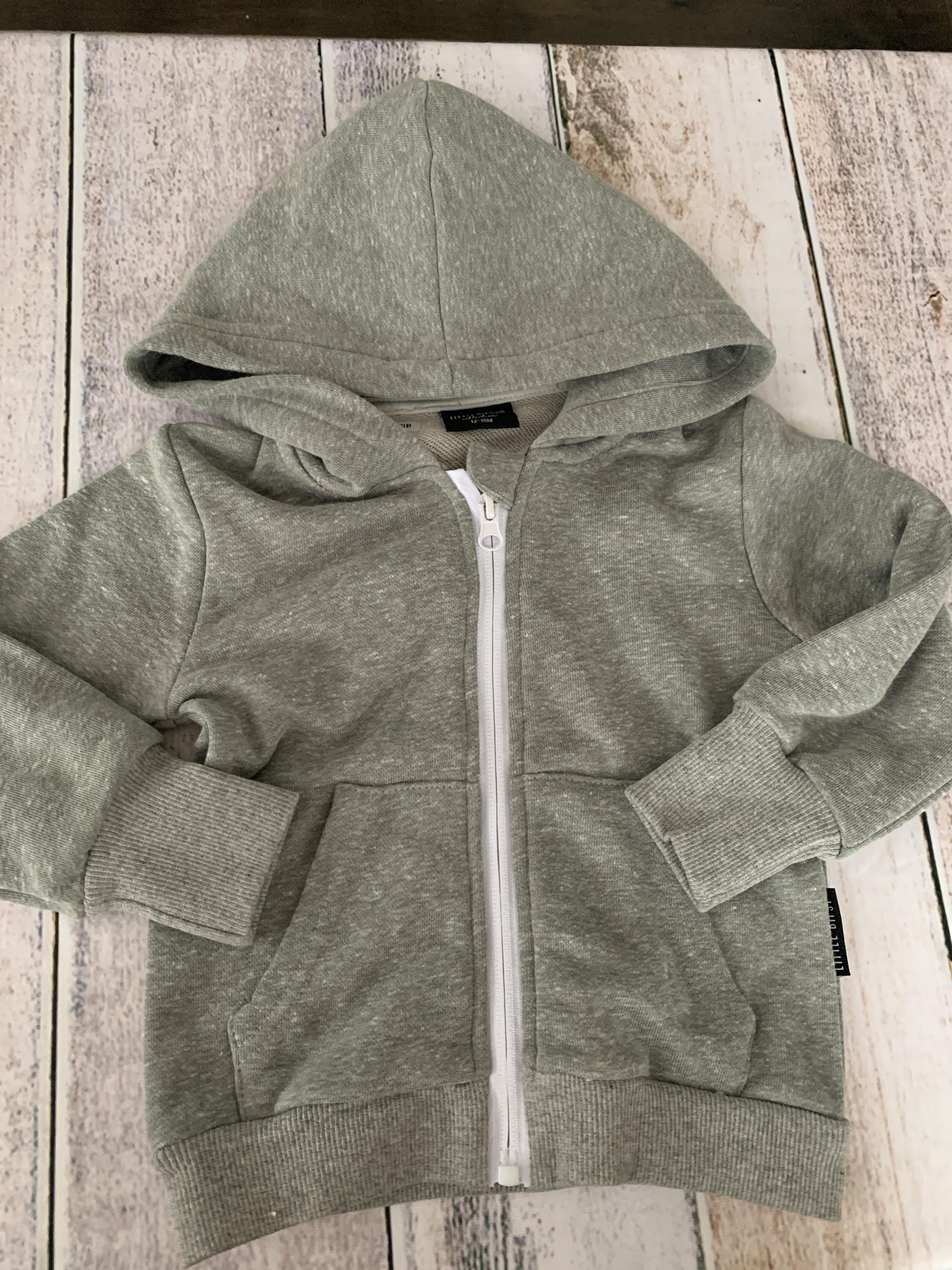 Little Bipsy Boys Grey Hoodie Size: 12-18 months Grey