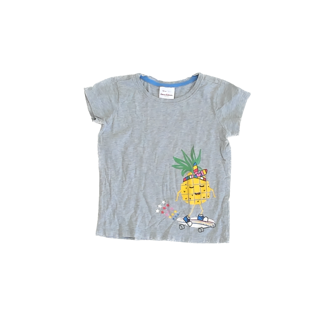 Hanna Andersson Girls Grey T-Shirt Size: 6-7 years Grey