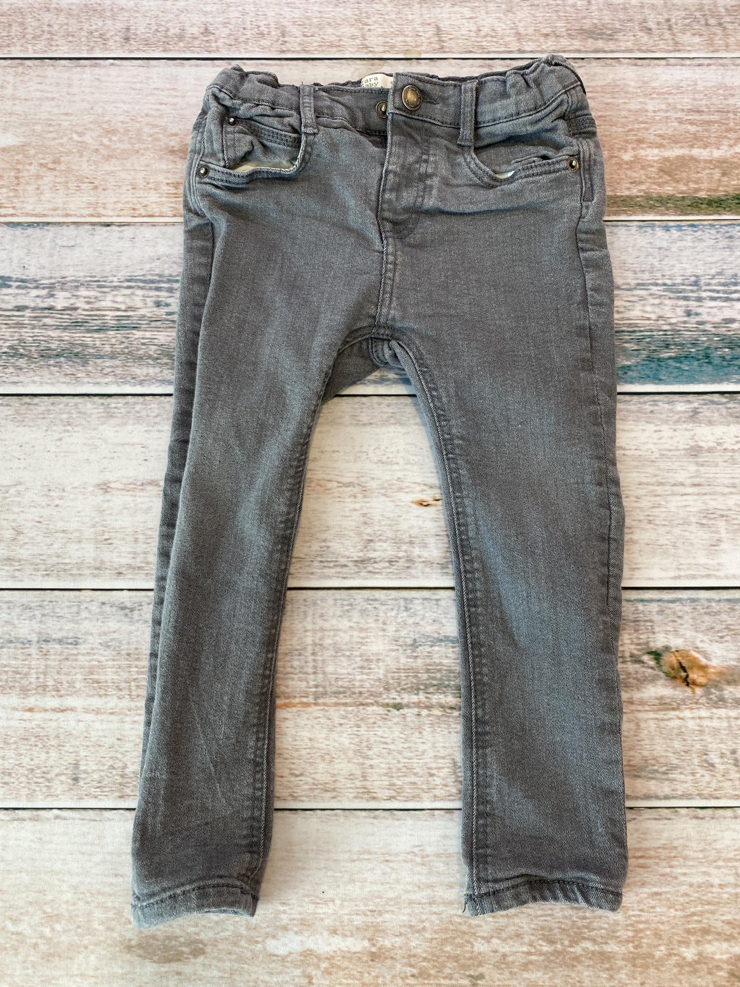 Zara Unisex Grey Jeans Size: 2-3 Years Grey