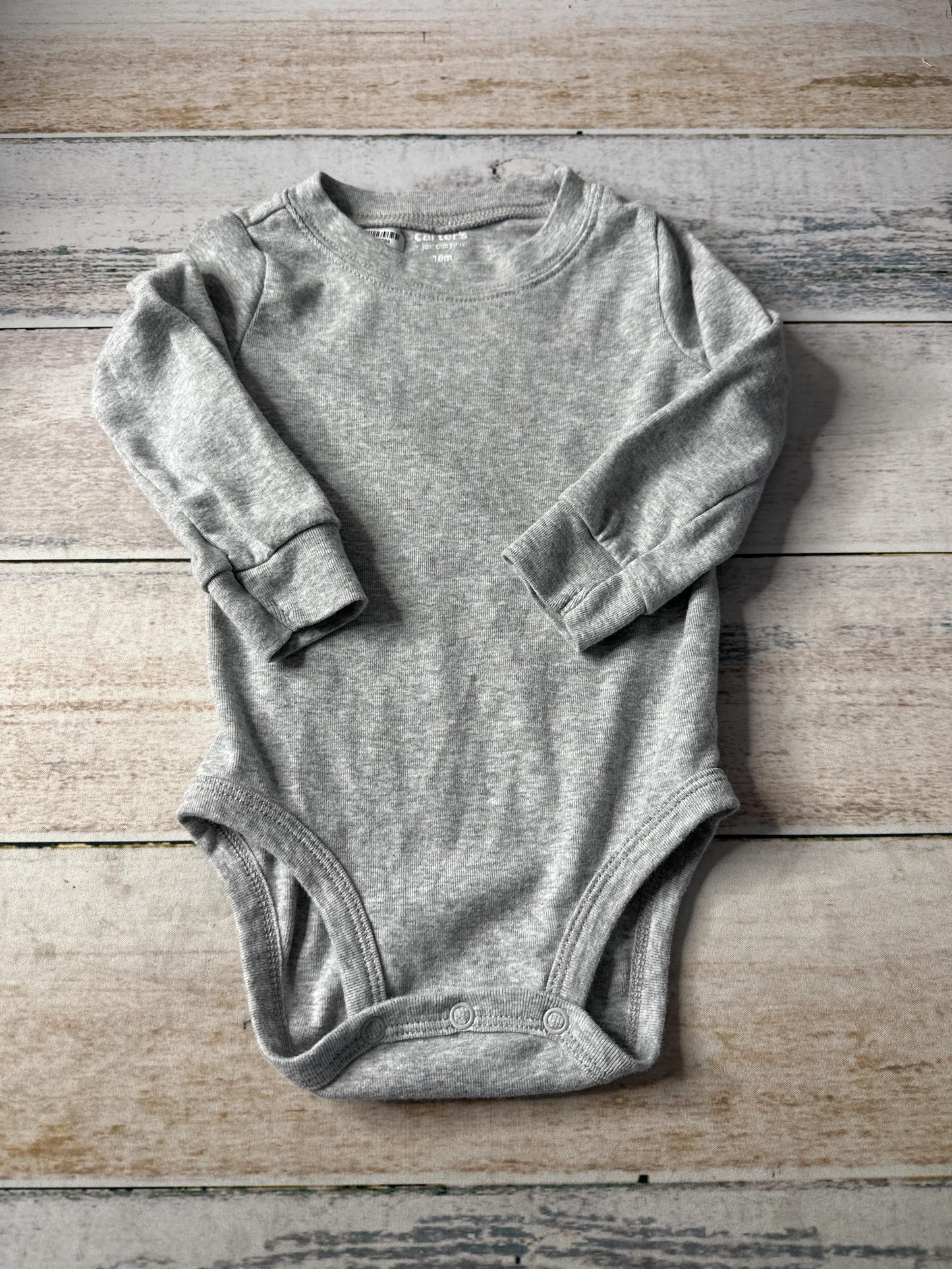 Carters Unisex Grey Onesie Size: 18 months Grey
