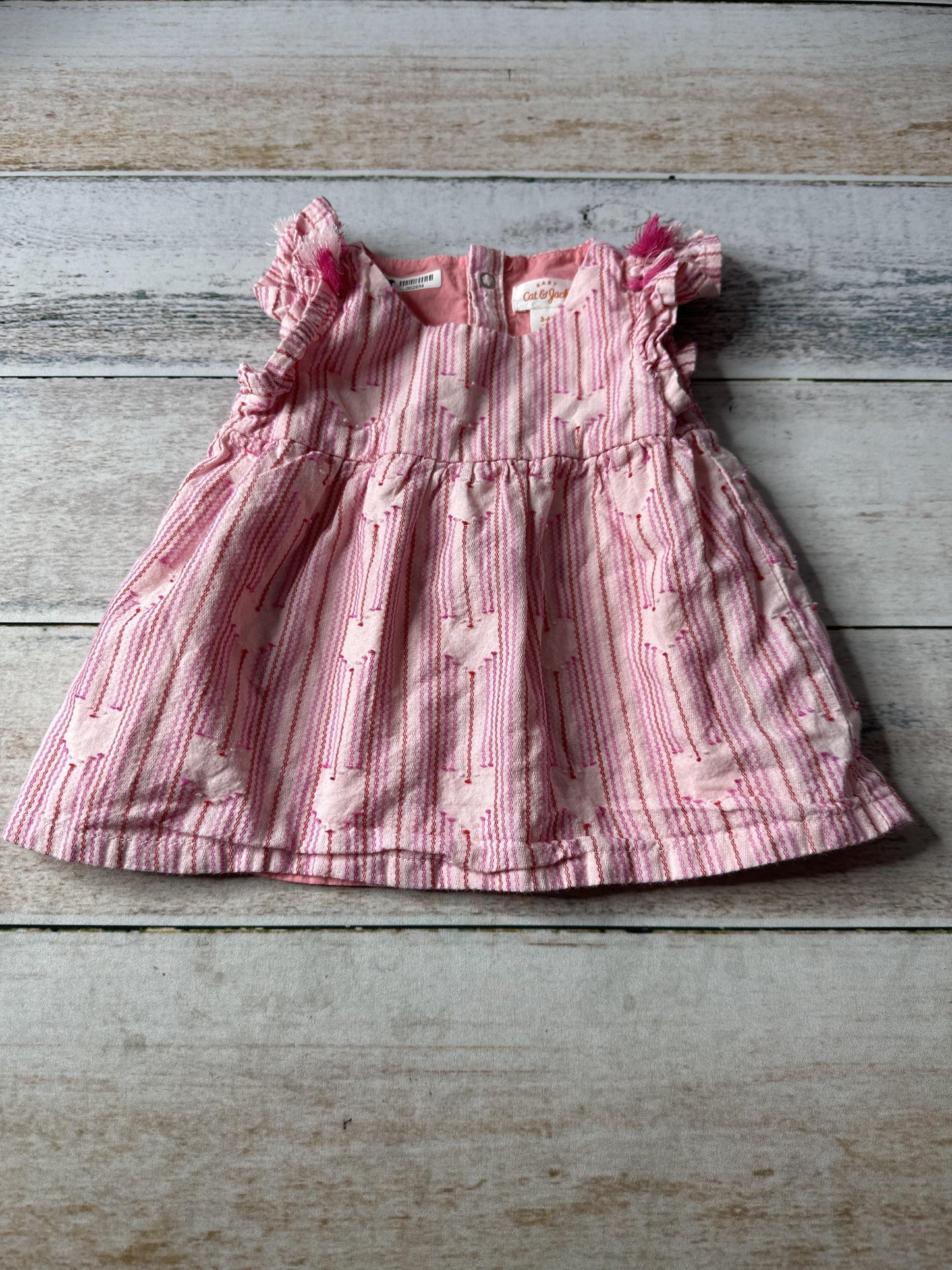 Cat & Jack Girls Hearts | pink Dress Size: 3-6 months Hearts | pink