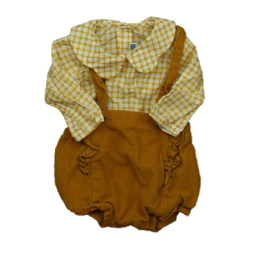 Jacadi Girls Honey | Ivory Romper Size: 3 Months Honey | Ivory