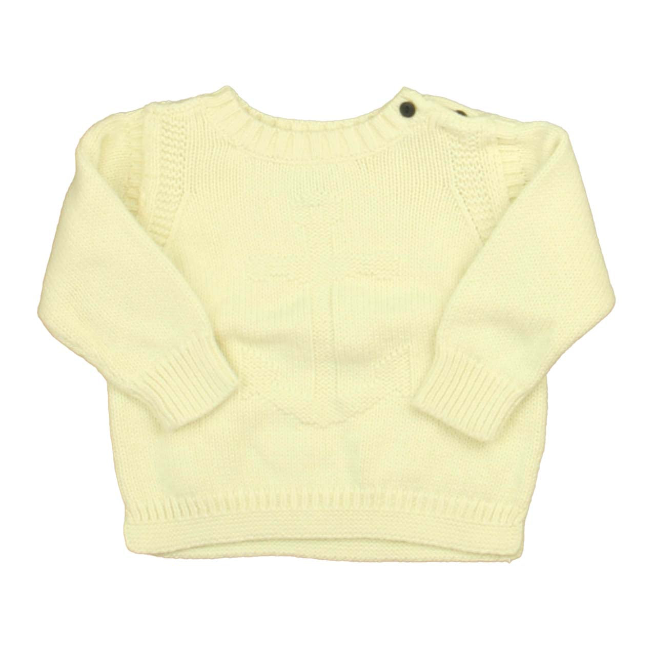 Gap Unisex Ivory Anchor Sweater Size: 3-6 Months Ivory Anchor