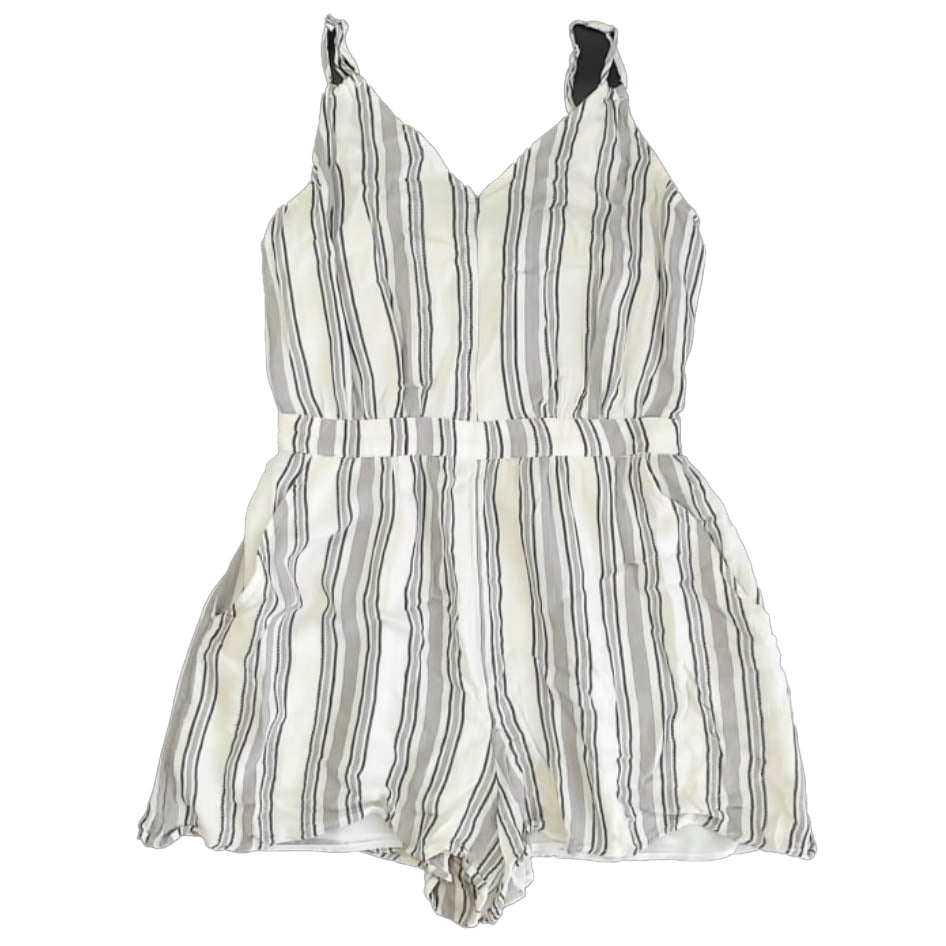 American Eagle Girls Ivory | Black Stripe Romper Size: Womens S Ivory | Black Stripe