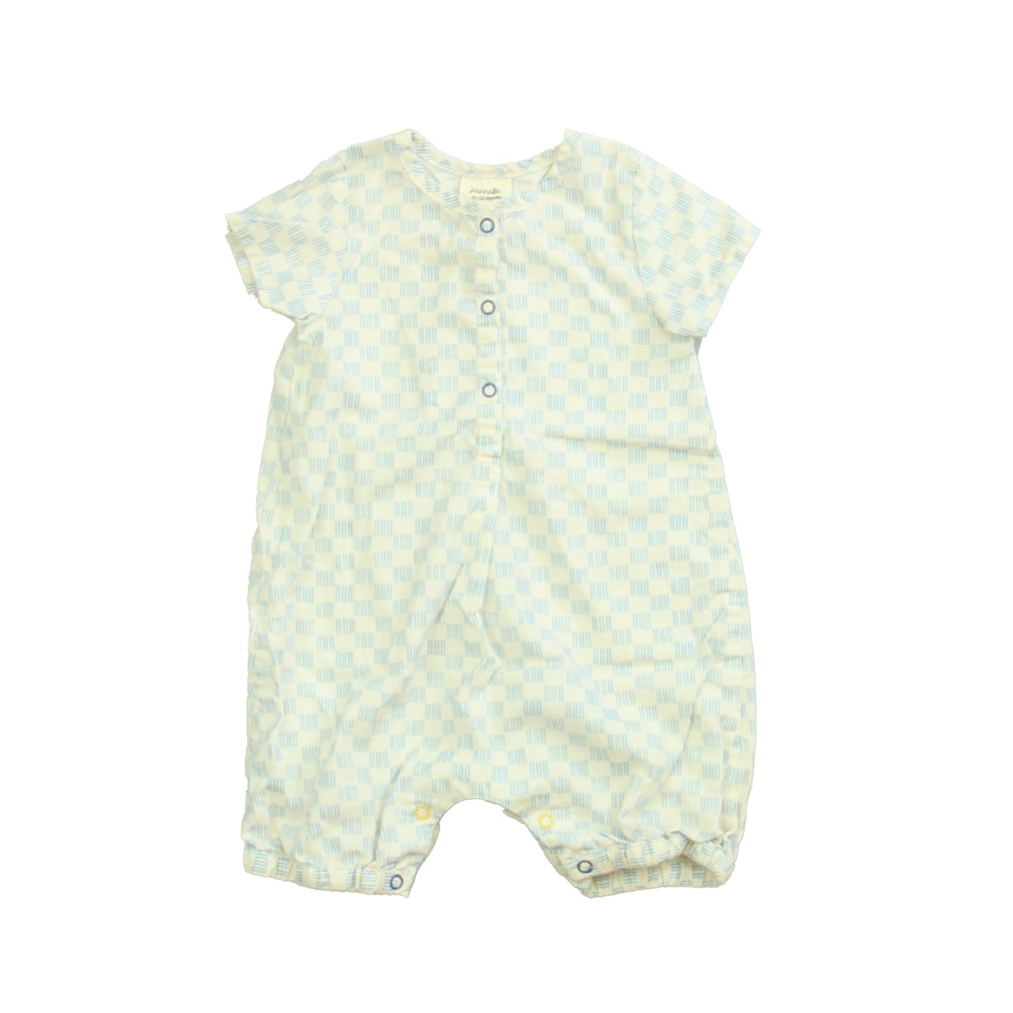 HannaBe Boys Ivory | Blue Romper Size: 6-12 Months Ivory | Blue