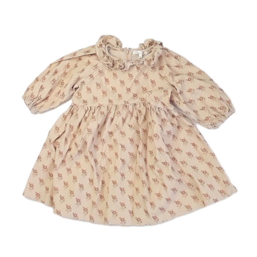 Noralee Girls Ivory| Brown Floral Dress Size: 4T Ivory| Brown Floral
