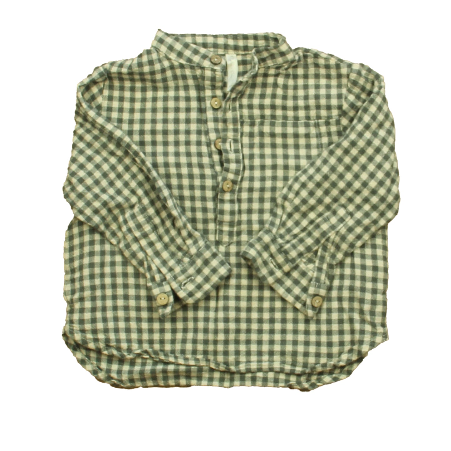 Rylee + Cru Boys Ivory Check Button Down Long Sleeve Size: 2-3T Ivory Check
