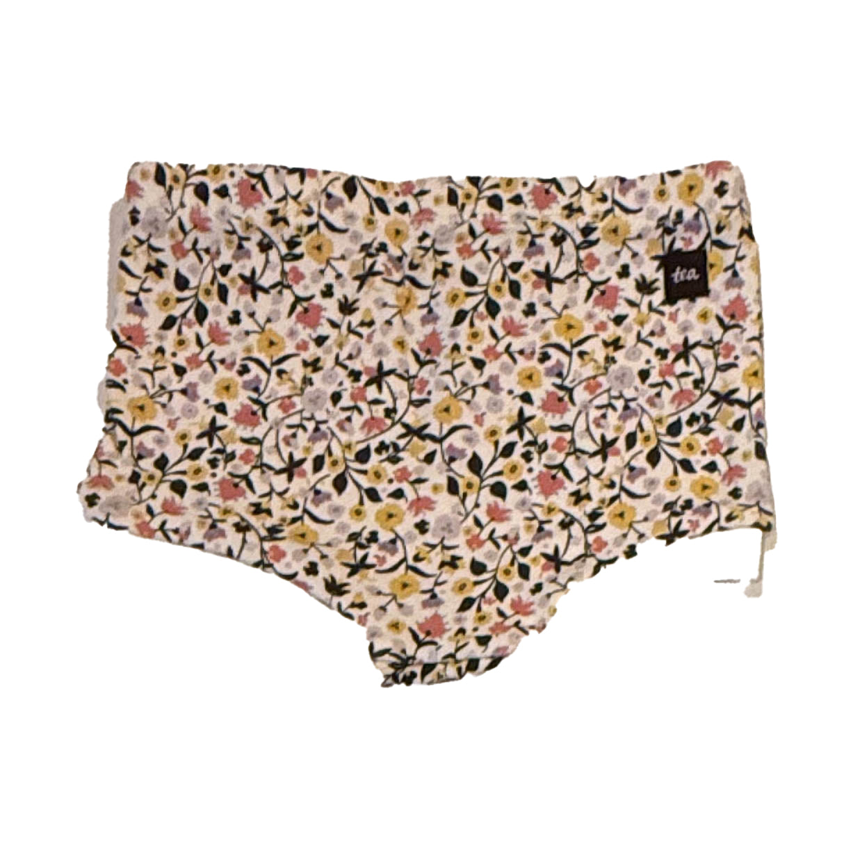 Tea Collection Girls Ivory Floral Shorts Size: 0-3 Months Ivory Floral