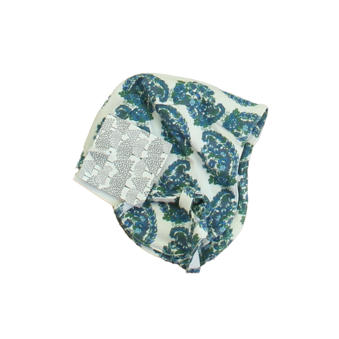 Kate Quinn Organics Unisex Ivory | Green Floral Hat Size: 6-12 Months