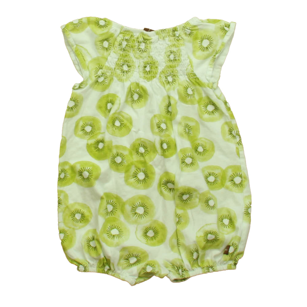 Tea Girls Ivory | Green Kiwi Romper Size: 18-24 Months Ivory | Green Kiwi