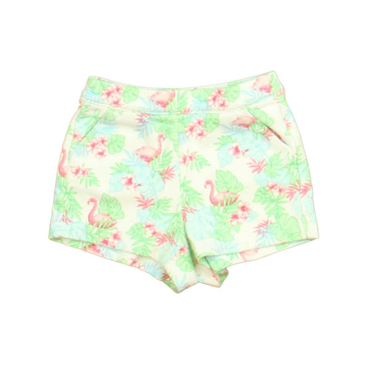 Janie and Jack Girls Ivory | Green | Pink Shorts Size: 3-6 Months Ivory | Green | Pink
