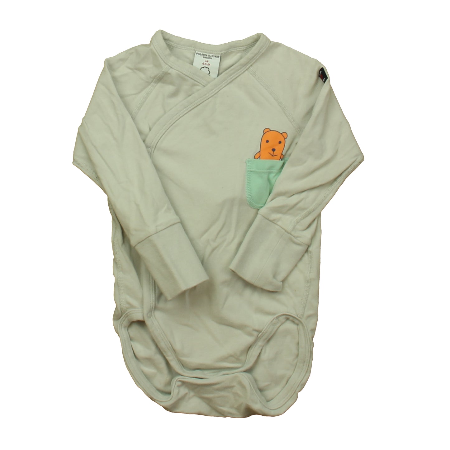 Polarn O. Pyret Boys Ivory | Green Onesie Size: 4-6 Months Ivory | Green