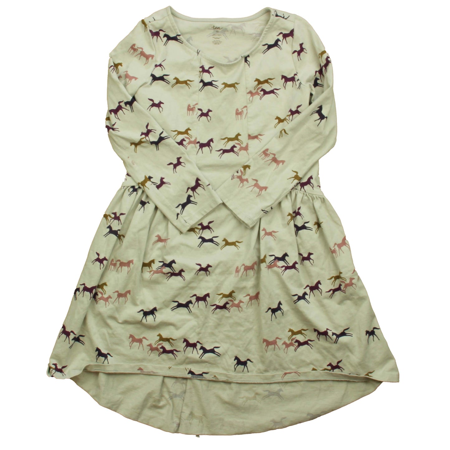 Tea Girls Ivory | Horses Dress Size: 10 Years Ivory | Horses