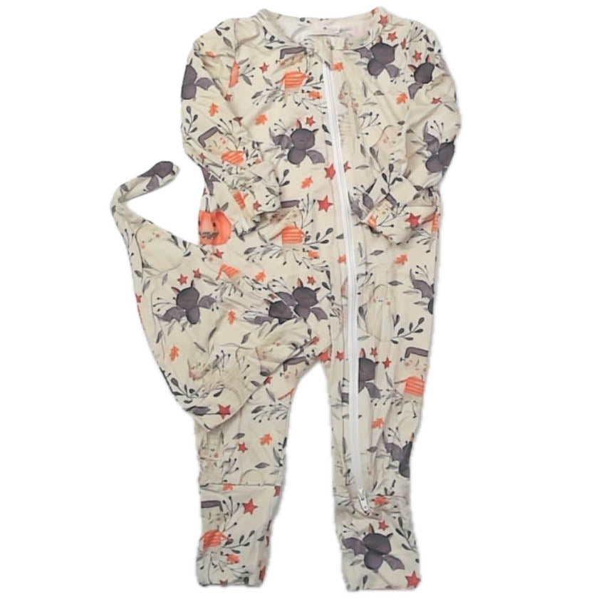 Charlies' Project Unisex Ivory Mummy 1-piece Non-footed Pajamas Size: 3-6 Months Ivory Mummy