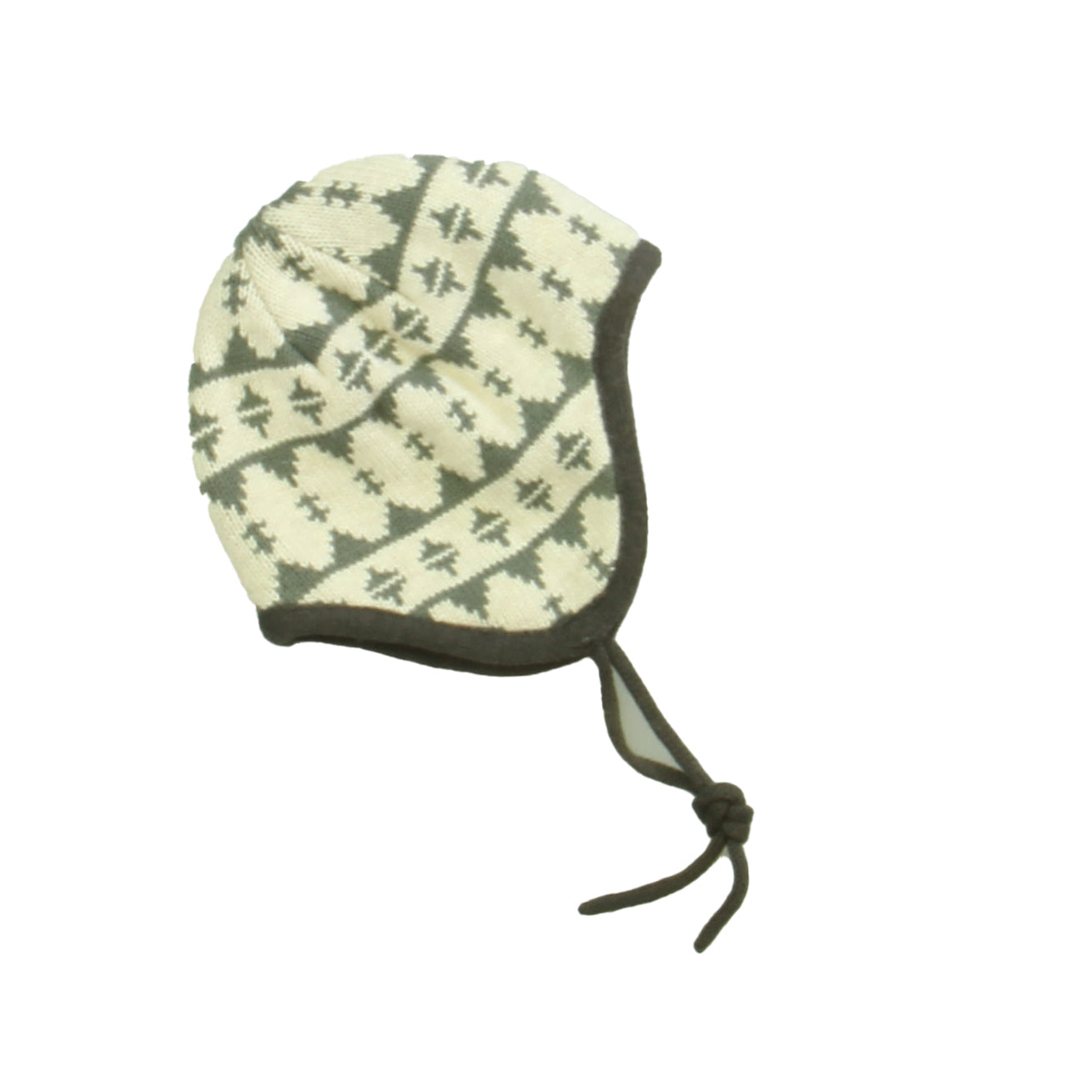 Hanna Andersson Boys Ivory | Olive Winter Hat Size: 0-3 Months