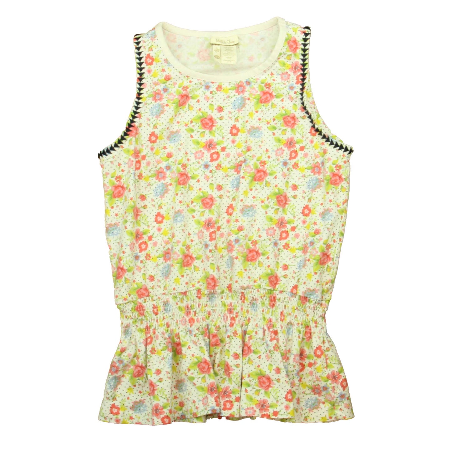 Matilda Jane Girls Ivory | Pink | Blue Floral Tank Top Size: 10 Years Ivory | Pink | Blue Floral