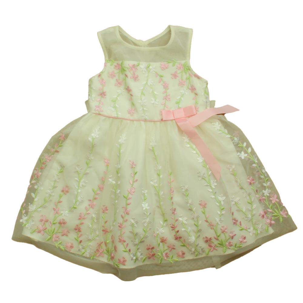 Jona Michelle Girls Ivory | Pink Floral Dress Size: 3T Ivory | Pink Floral
