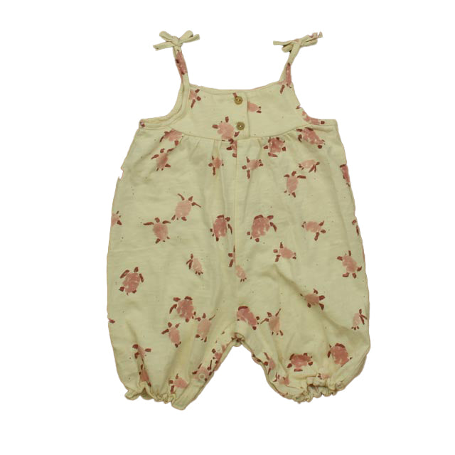Play Up Girls Ivory | Pink Turtle Romper Size: 6 Months Ivory | Pink Turtle