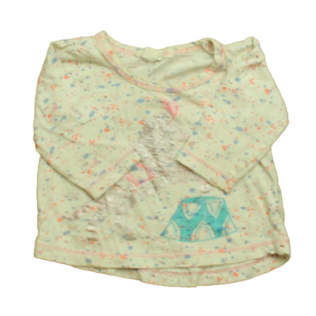 everbloom Girls Ivory | Pink Unicorn Long Sleeve T-Shirt Size: 18 Months Ivory | Pink Unicorn