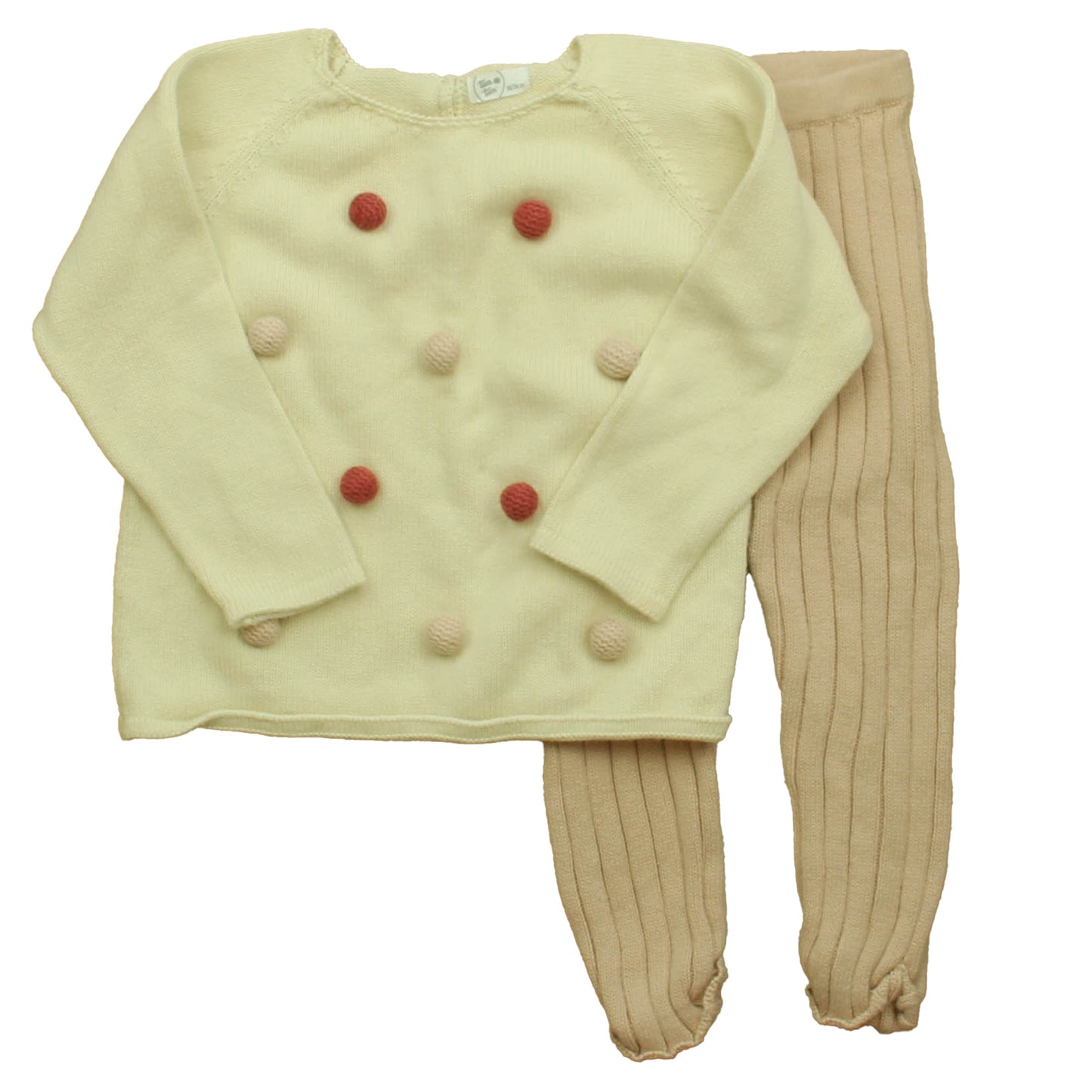 Tun Tun Girls Ivory | Pink Apparel Sets Size: 18-24 Months Ivory | Pink
