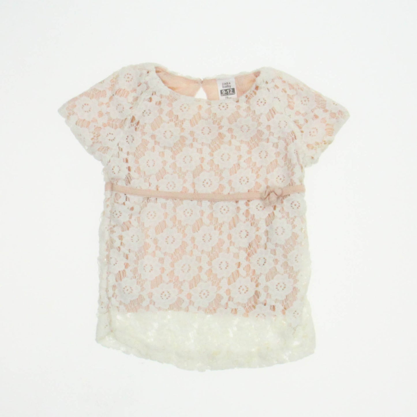 Zara Girls Ivory | Pink Shirt Size: 9-12 Months Ivory | Pink