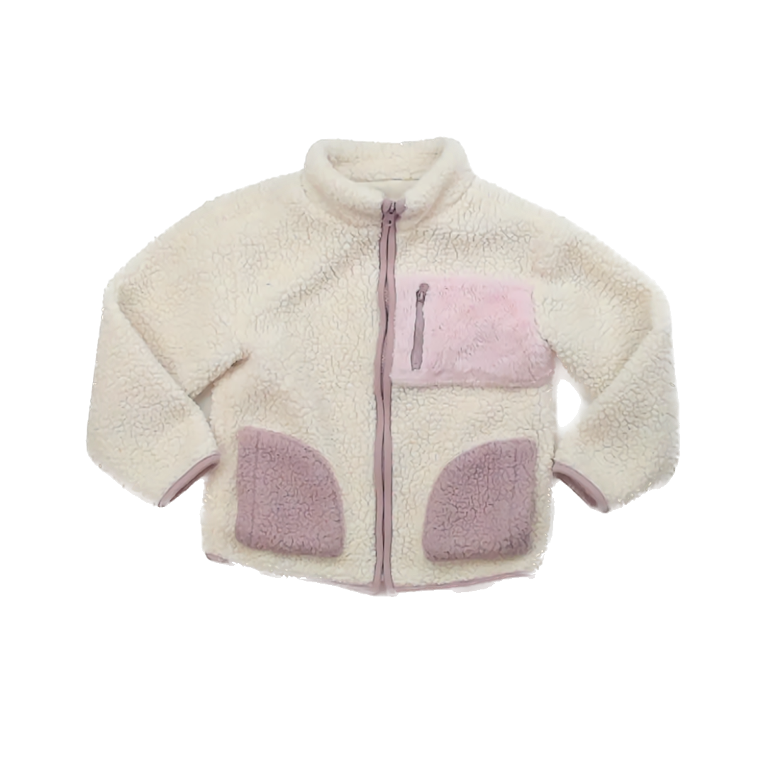 Cat & Jack Girls Ivory | Pink Fleece Size: 6 Years Ivory | Pink