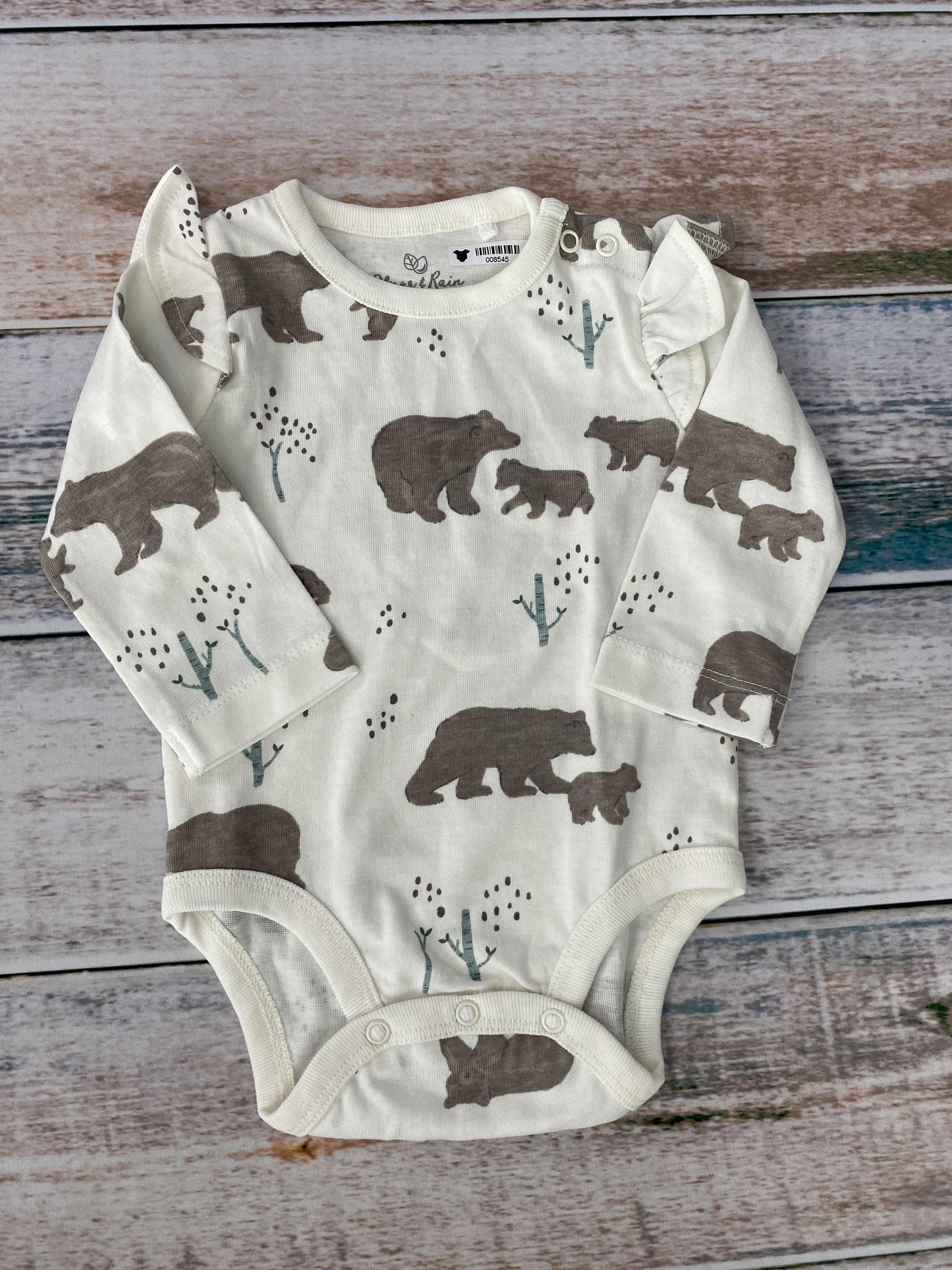 Oliver & Rain Girls Ivory | polar bears Onesie Size: 3 months Ivory | polar bears