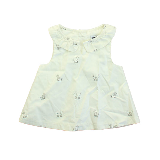 Janie and Jack Girls Ivory Poodles Blouse Size: 12-18 Months