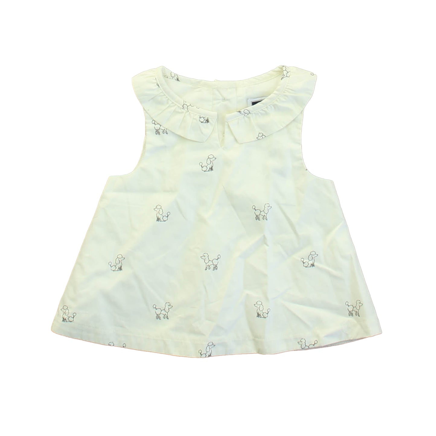 Janie and Jack Girls Ivory Poodles Blouse Size: 12-18 Months