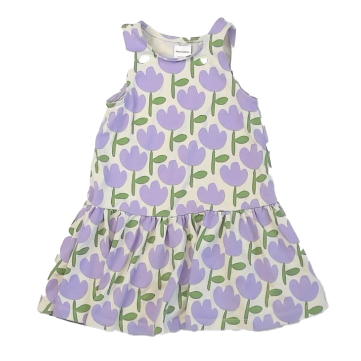 Hanna Andersson Boys Ivory | Purple Floral Dress Size: 4T Ivory | Purple Floral