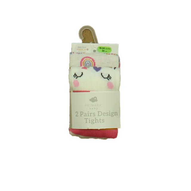 Primark Girls Ivory Rainbows and Unicorns Tights Size: 18-24 Months Ivory Rainbows and Unicorns