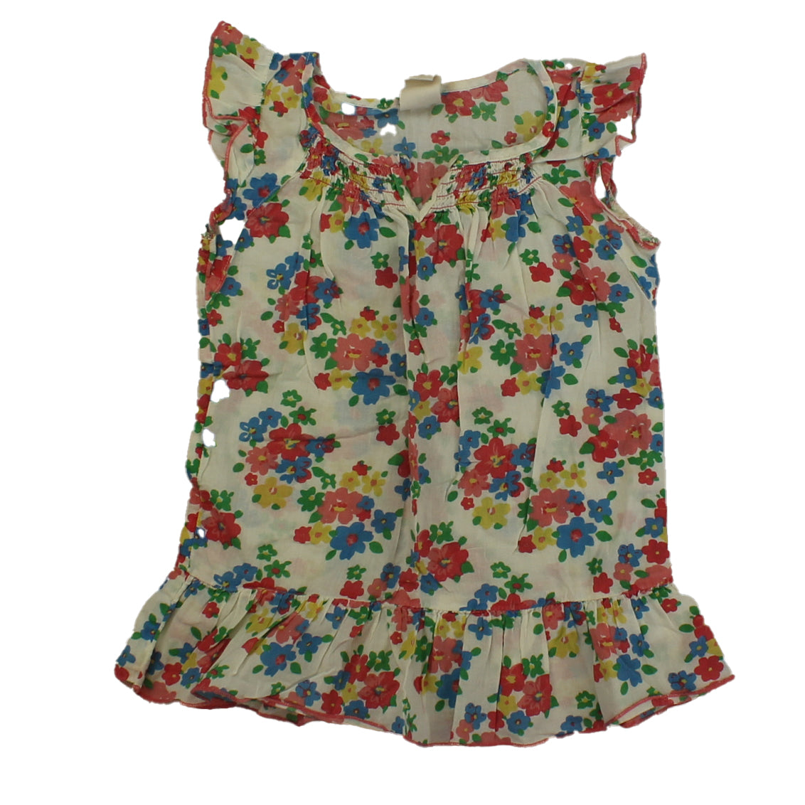 Tucker + Tate Girls Ivory | Red | Blue | Floral Dress Size: 4T Ivory | Red | Blue | Floral