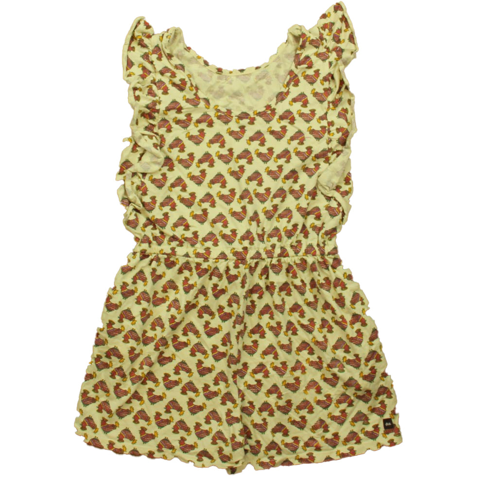 Tea Collection Girls Ivory Turkeys Dress Size: 12 Years Ivory Turkeys