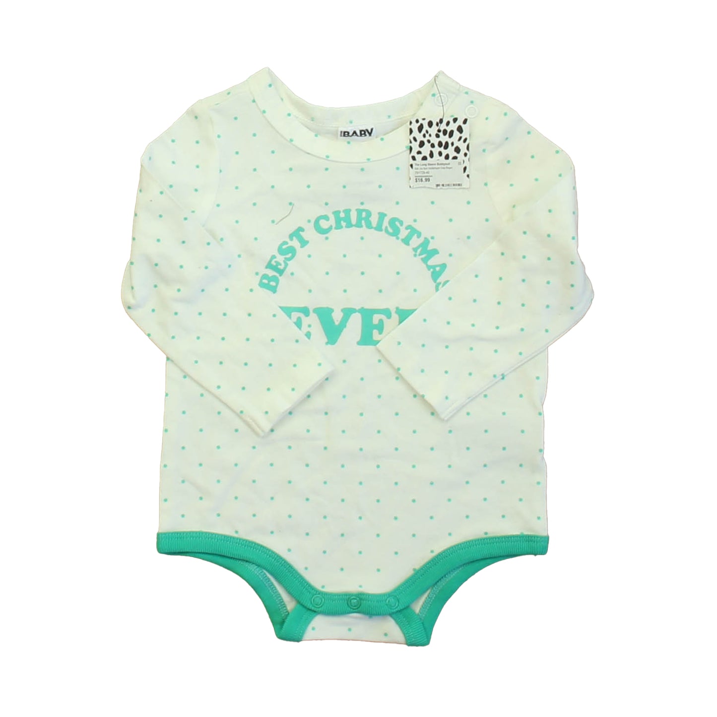 Cotton On Unisex Ivory | Turquoise Onesie Size: 6-12 Months Ivory | Turquoise