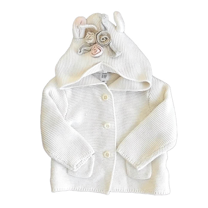 Gap Girls Ivory Unicorn Cardigan Size: 6-12 Months Ivory Unicorn