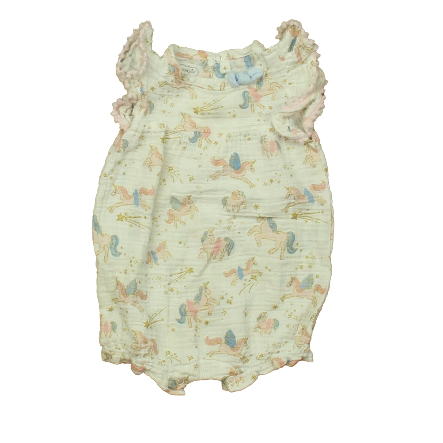Mudpie Girls Ivory Unicorns Romper Size: 6-9 Months Ivory Unicorns