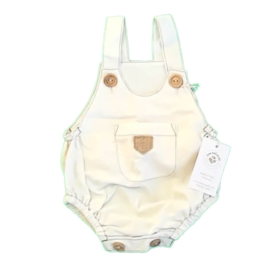 Som Naturals Boys Ivory Romper Size: Newborn Ivory