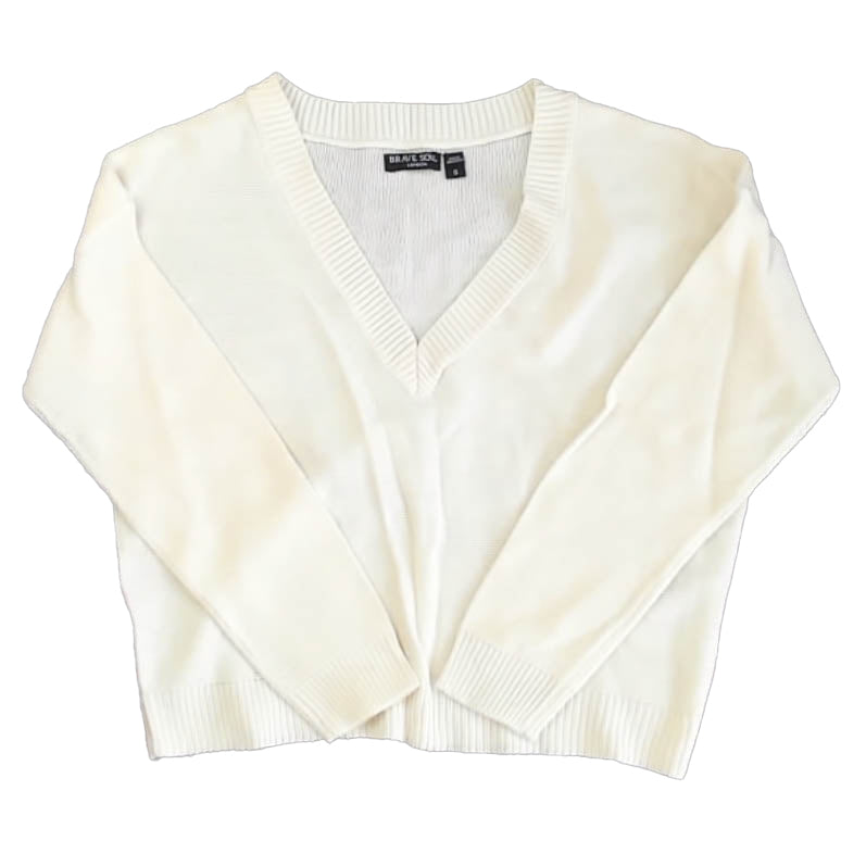 Brave Soul Girls Ivory Sweater Size: Junior S Ivory