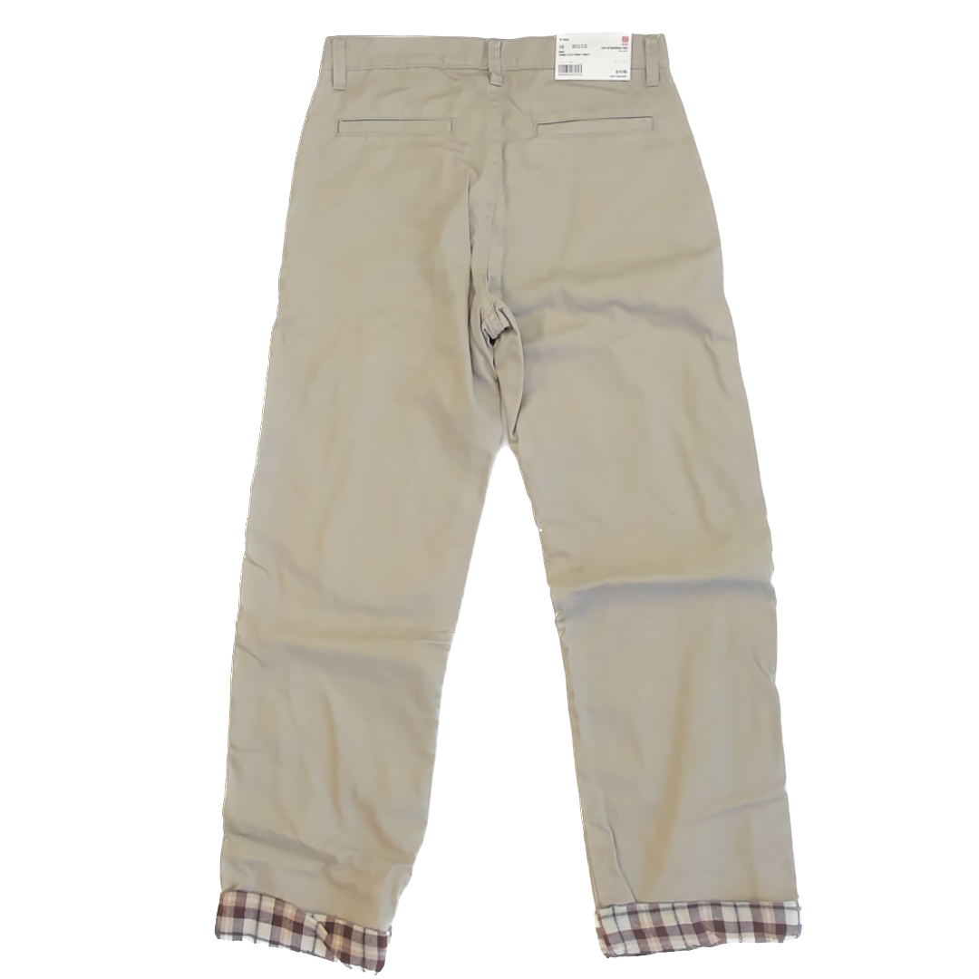Uniqlo Boys Khaki Flannel-Lined Slacks Size: 12 Years Khaki Flannel-Lined