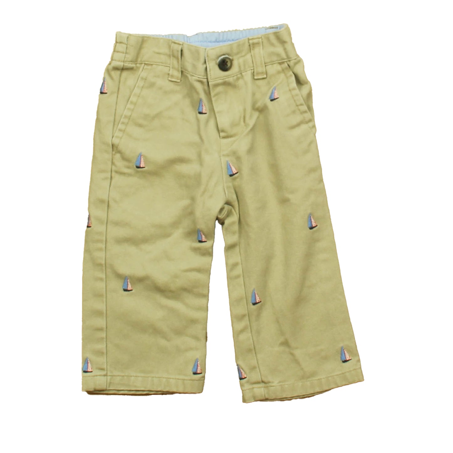 Janie and Jack Boys Khaki Sailboats Pants Size: 6-12 Months Khaki Sailboats