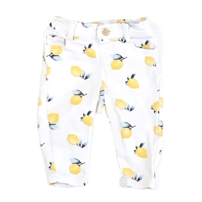 Janie and Jack Girls Lemons Jeggings Size: 6-12 Months Lemons