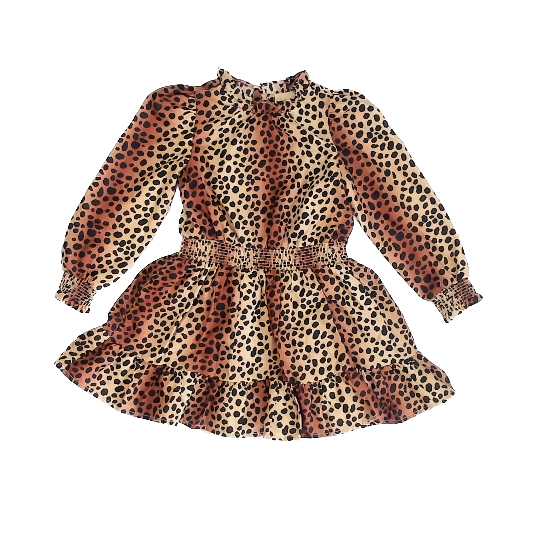Janie and Jack Girls Leopard Dress Size: 5T Leopard