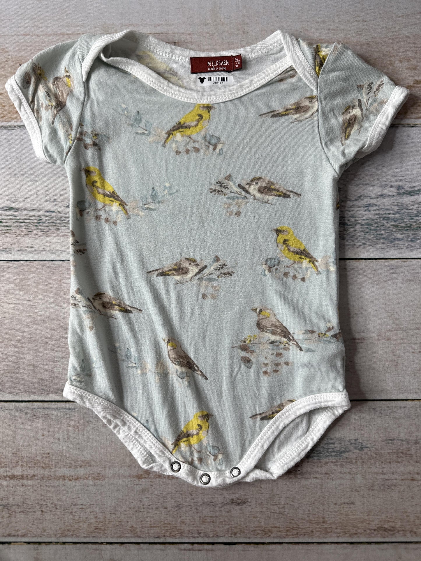 Milkbarn Unisex Light Blue | Birds Onesie Size: 6-12 months Light Blue | Birds