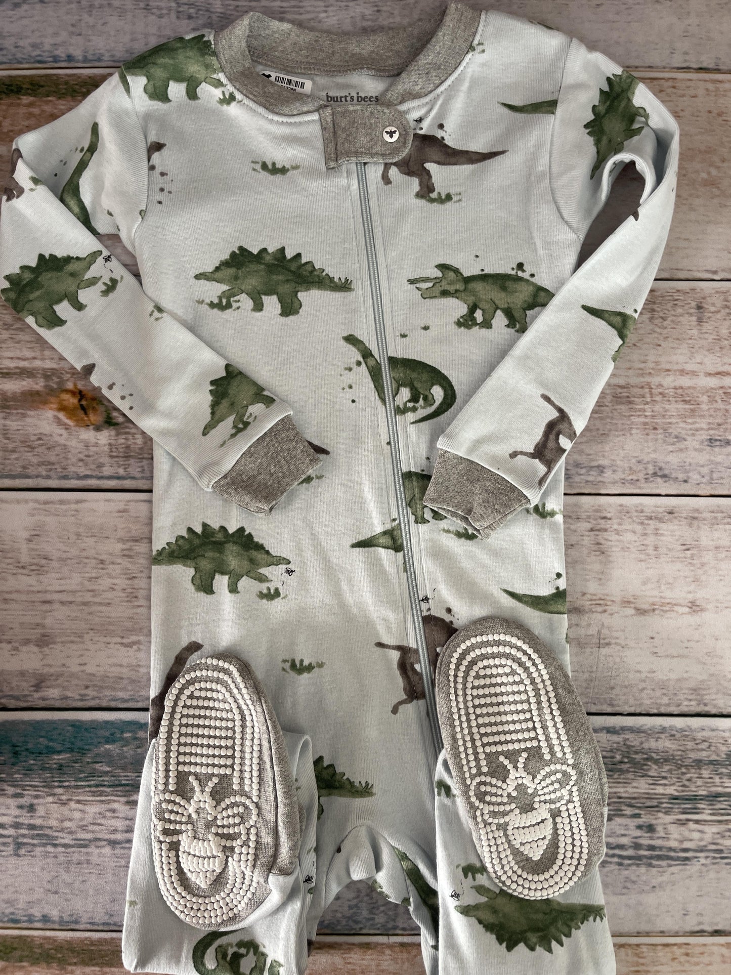 Burt's Bees Boys Light Blue | Dinosaur Pajamas Size: 18-24 months Light Blue | Dinosaur