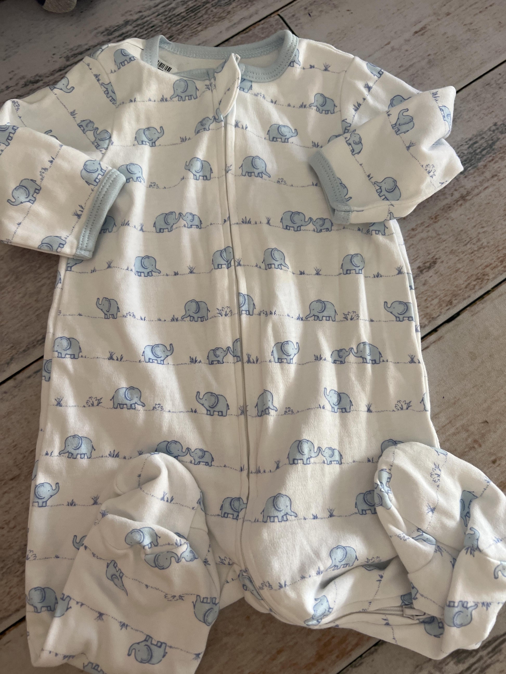 Little Me Boys Light Blue | Elephant Pajamas Size: 3 months Light Blue | Elephant