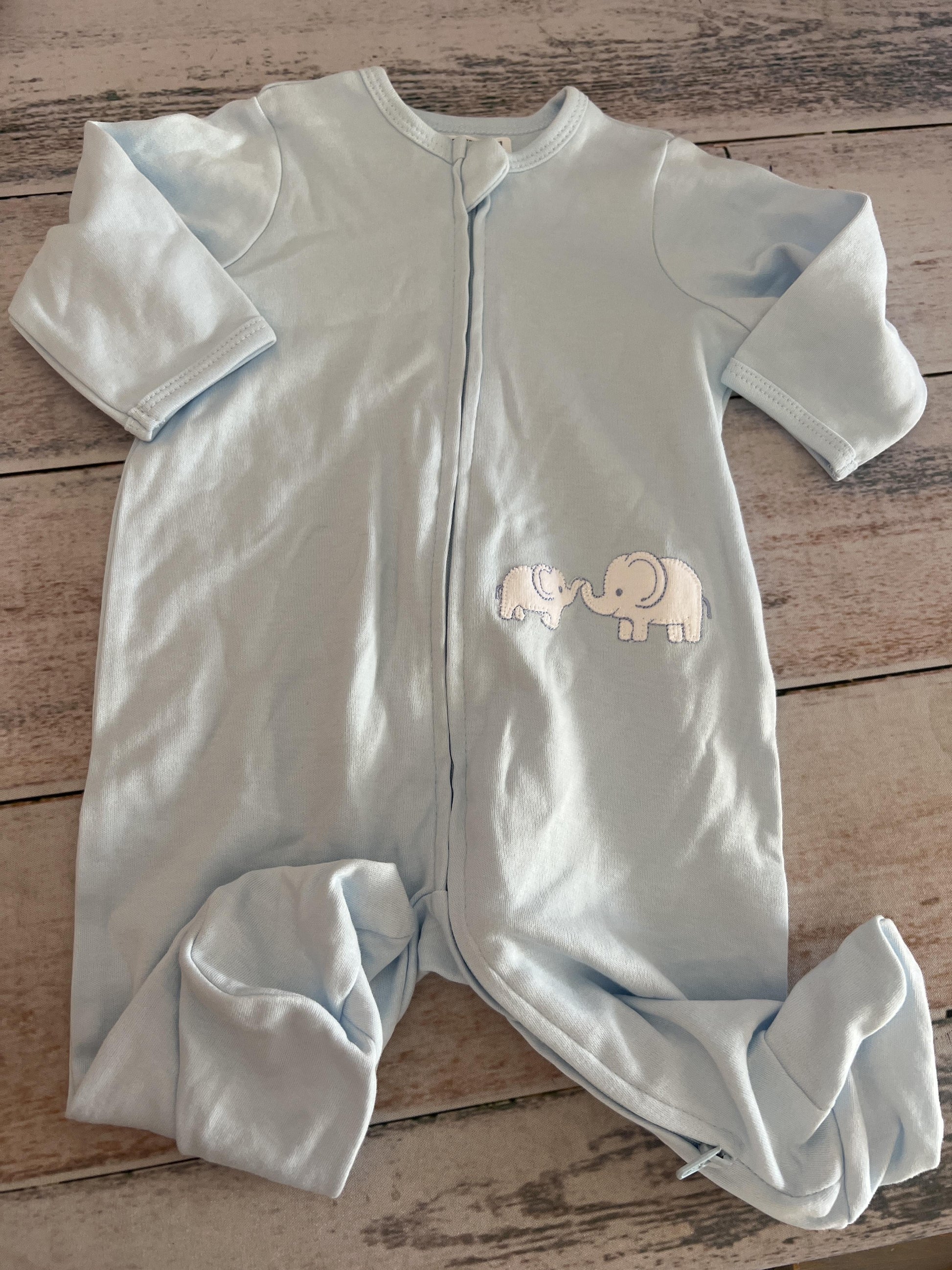 Little Me Boys Light Blue | Elephant Pajamas Size: 3 months Light Blue | Elephant
