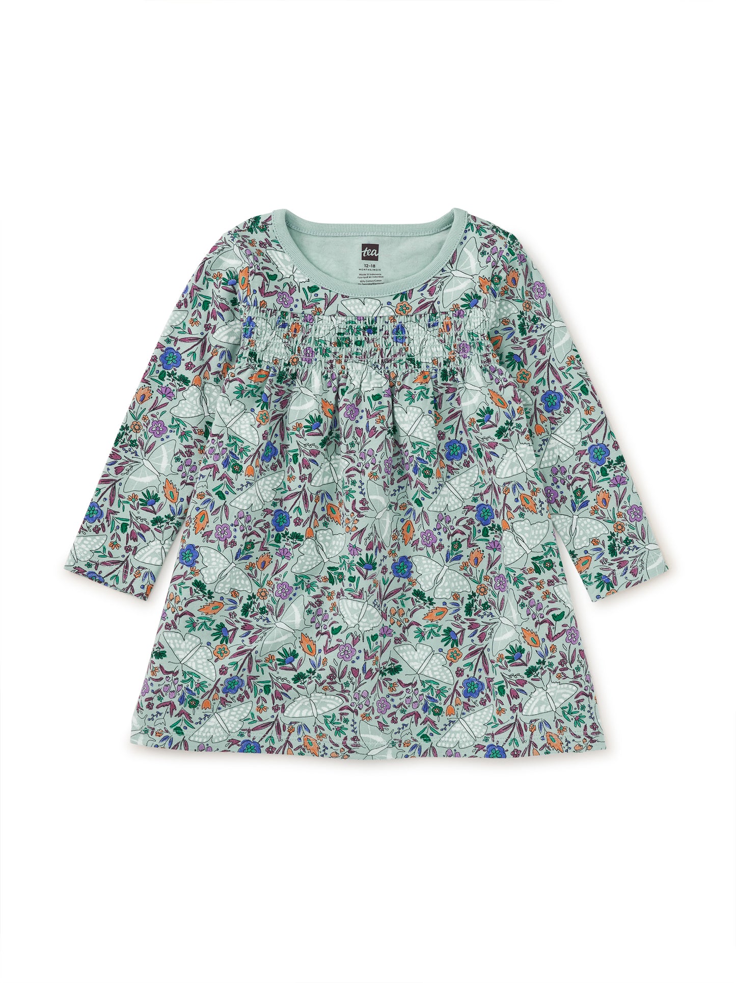Tea Collection Girls Light Blue Floral Dress Size: 3-6 Months Light Blue Floral