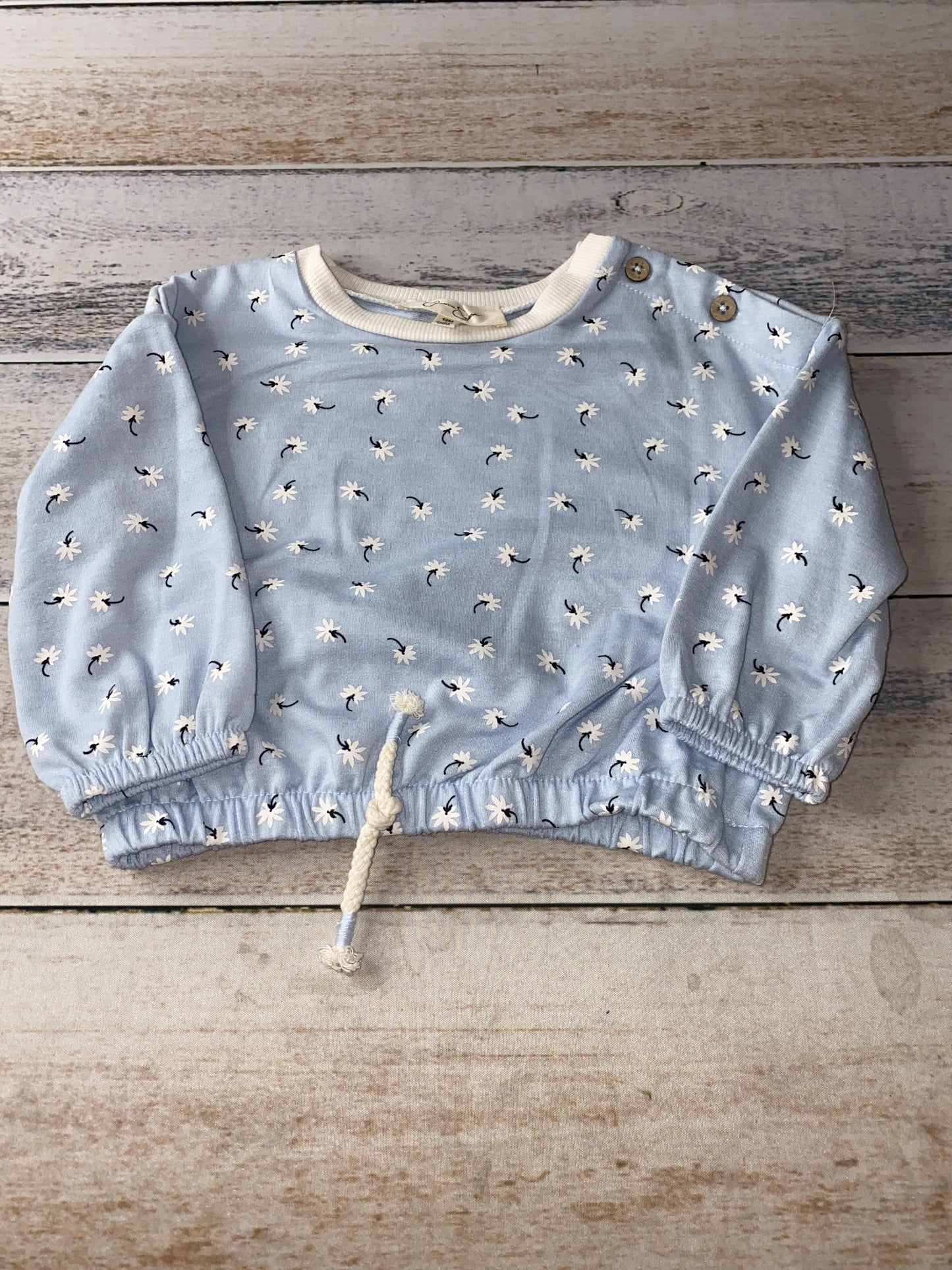 Girls Light Blue | Flowers Sweater Size: 12 months Light Blue | Flowers