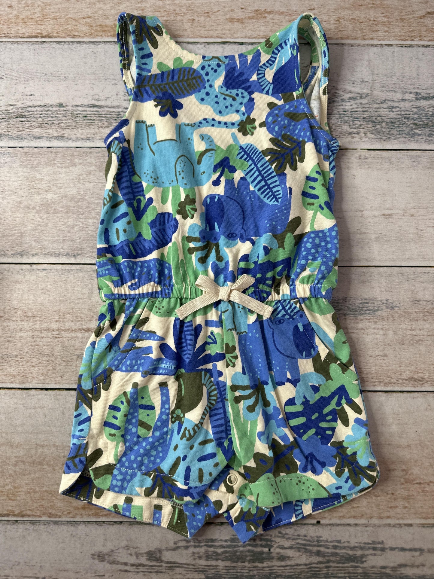 Cat & Jack Girls Light Blue | light green | cream Romper Size: 2T Light Blue | light green | cream